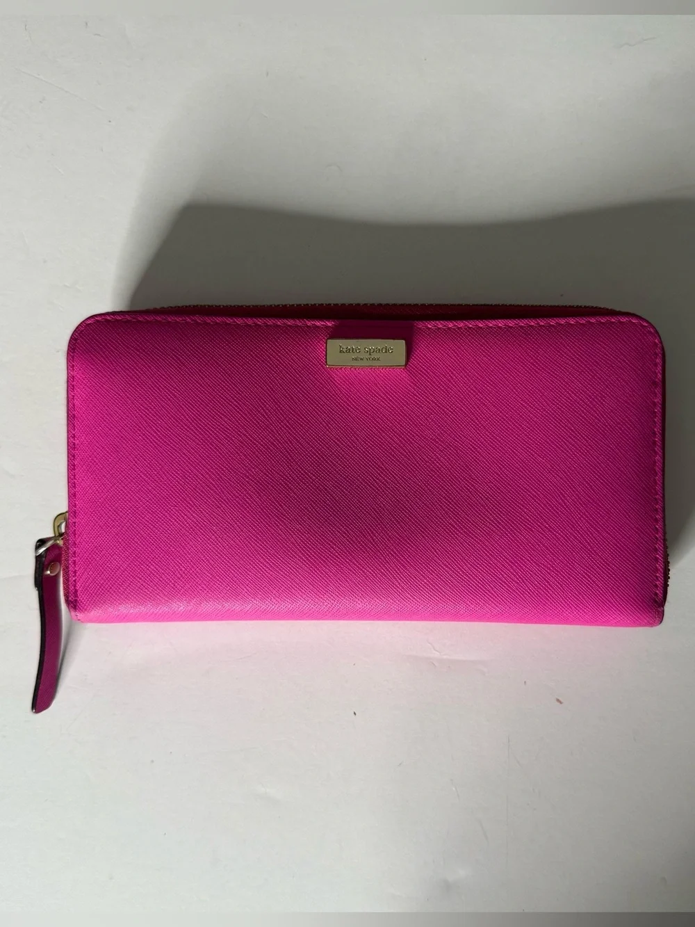Kate Spade  Vibrant Hot Pink Zip-Around Wallet